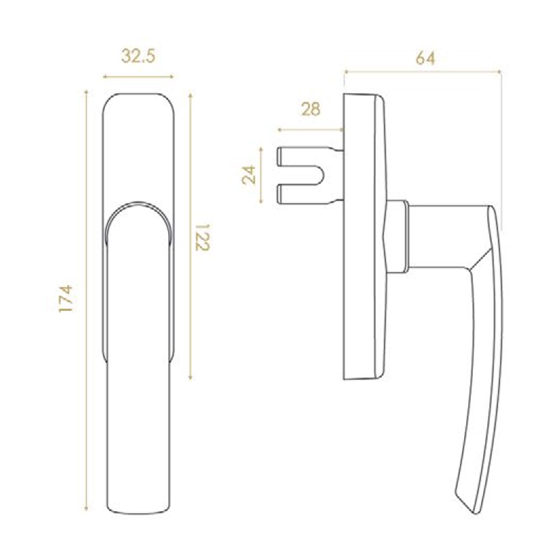 دستگیره پنجره W200